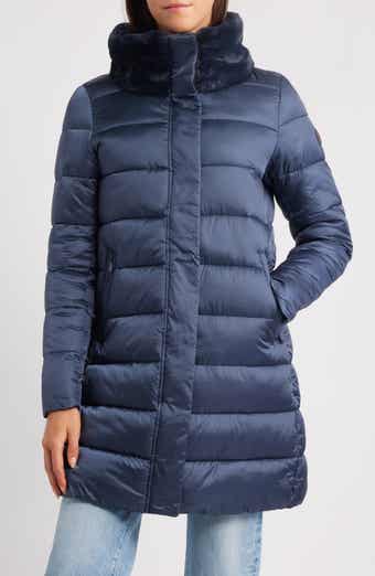 Dalea Faux Fur Collar Longline Puffer Jacket
