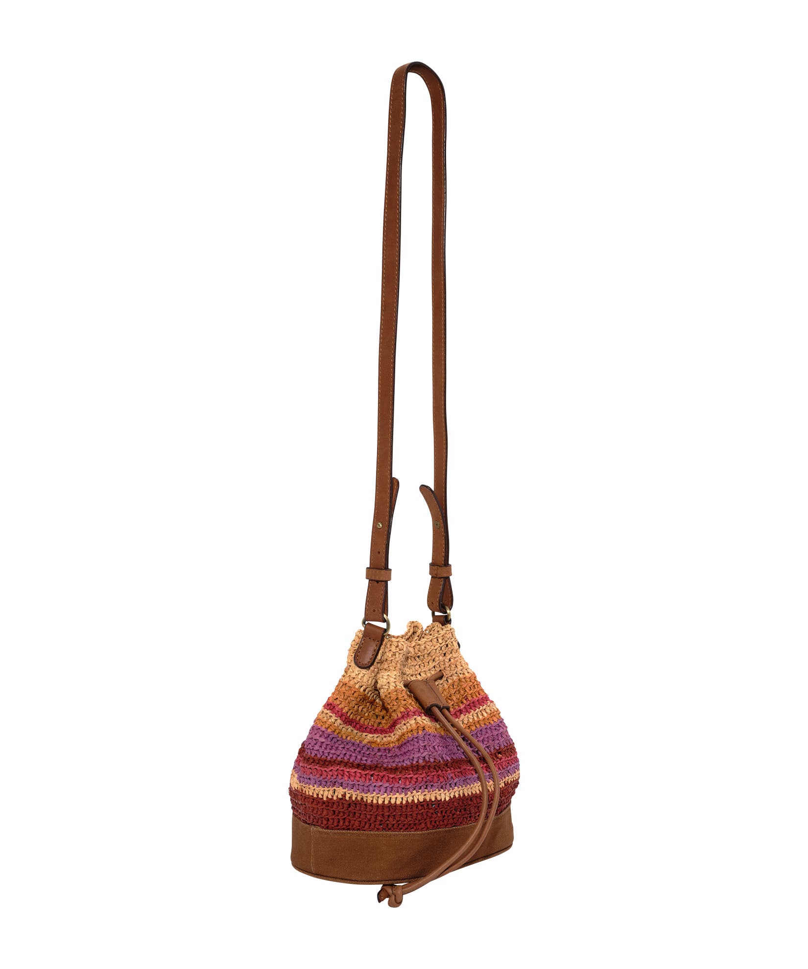 Striped Bucket Bag, Alternate, color, Canyon Sunset