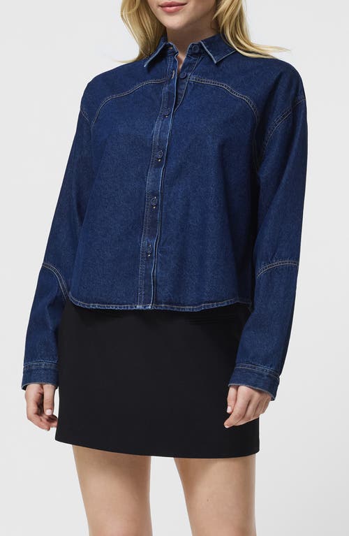 French Connection Archie Crop Denim Shirt In Blue