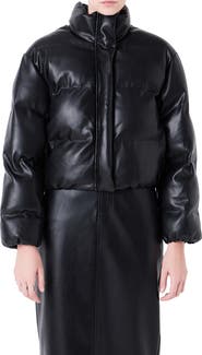 Grey Lab Crop Puffer Jacket