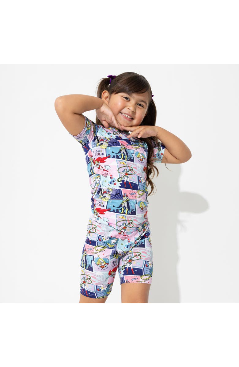 Bellabu Bear Justice Heroines Kids 2-Piece Short Sleeve & Shorts Pajama Set, Alternate, color, Justice Heroines