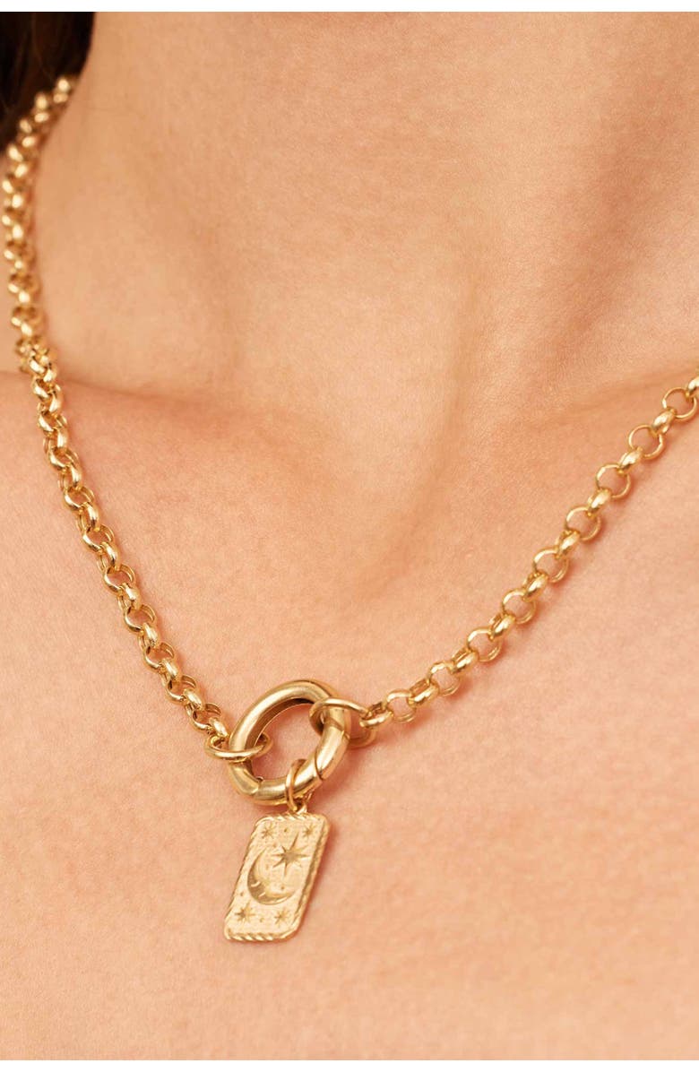 Oradina 14K Yellow Gold Goodnight Moon Pendant Charm, Alternate, color, Yellow Gold