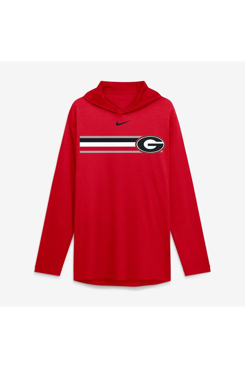 Men's Nike Red Georgia Bulldogs Primetime Pattern Tri-Blend Dri-FIT Long Sleeve Hooded T-Shirt, Main, color, Red