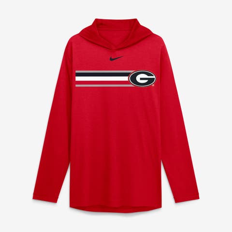 Men's Nike Red Georgia Bulldogs Primetime Pattern Tri-Blend Dri-FIT Long Sleeve Hooded T-Shirt