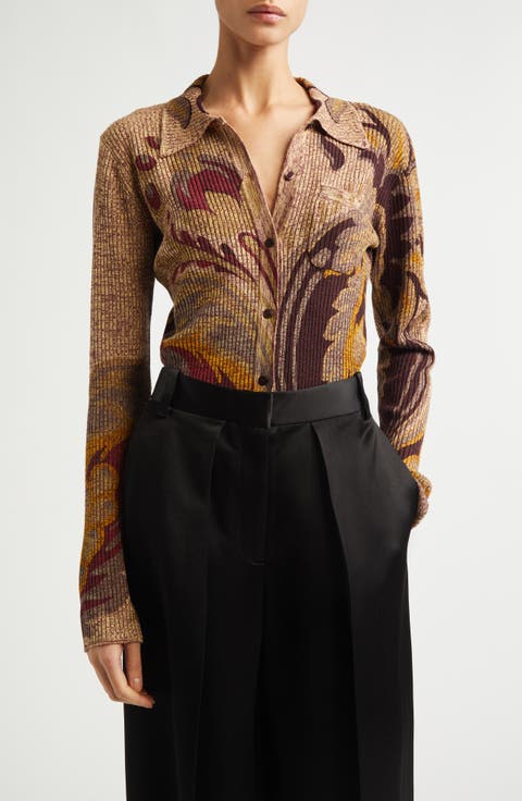 Paisley Wool Knit Shirt