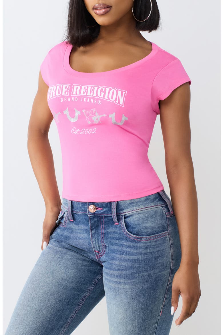 Scoop Neck Graphic Baby T-Shirt, Alternate, color, AZALEA PINK