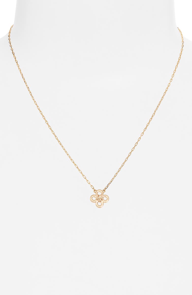 Tory Burch Forget Me Not Necklace, Alternate, color, Tory Gold