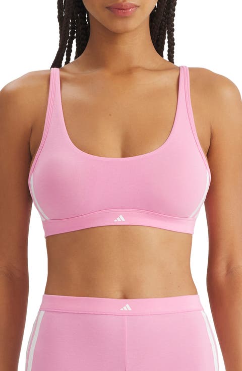 Essentials Cotton Blend 3 Stripe Scoop Bralette
