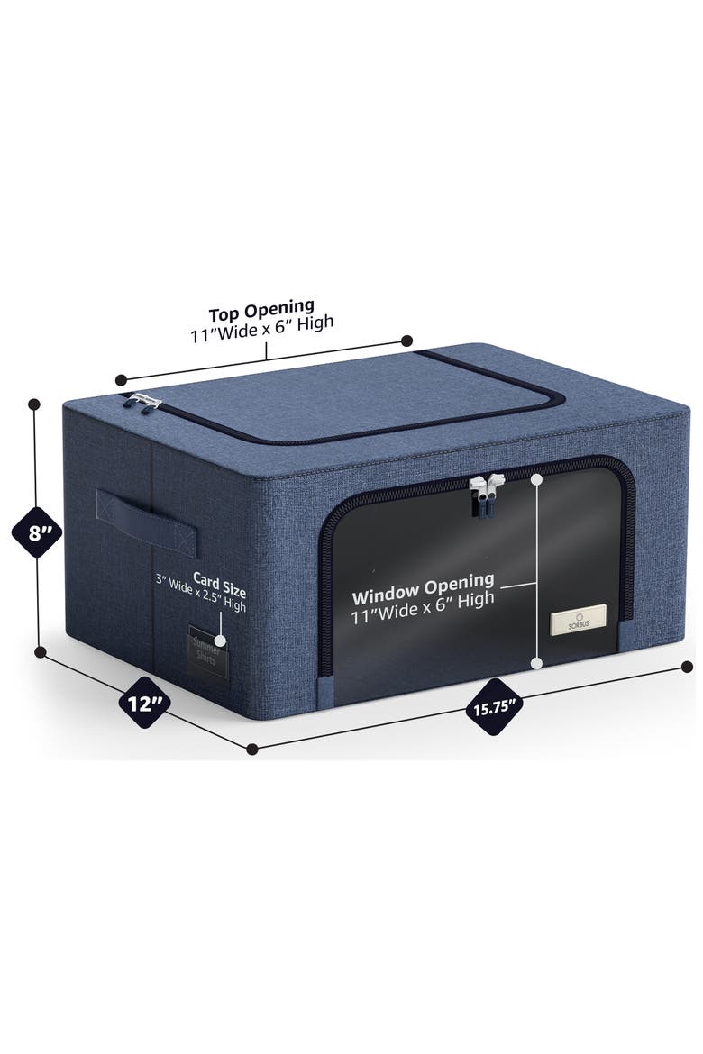 4-Pack Foldable Storage Boxes, Alternate, color, BLUE