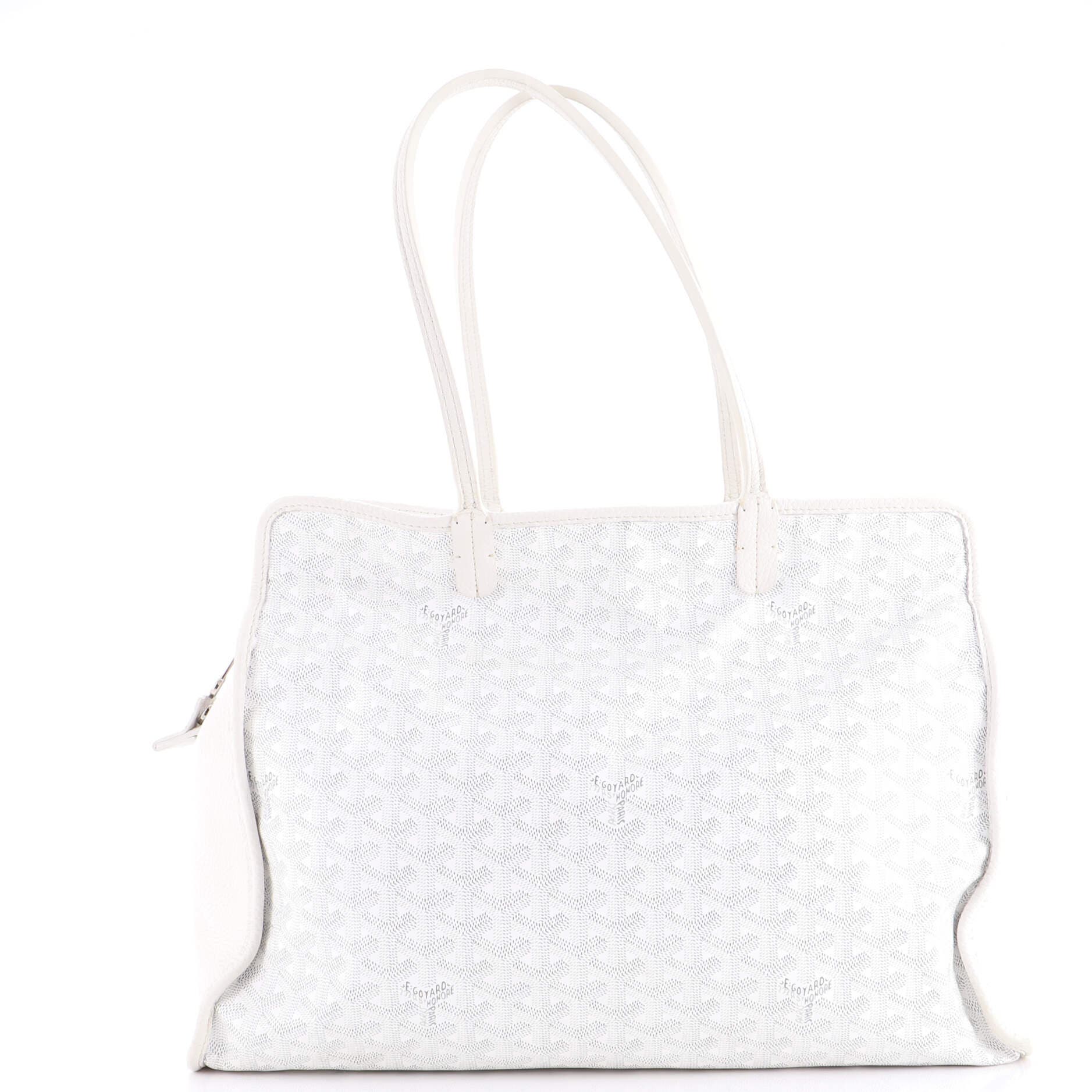 Pre-Owned Goyard Hardy Pet Carrier Coated Canvas PM, Main, color, White