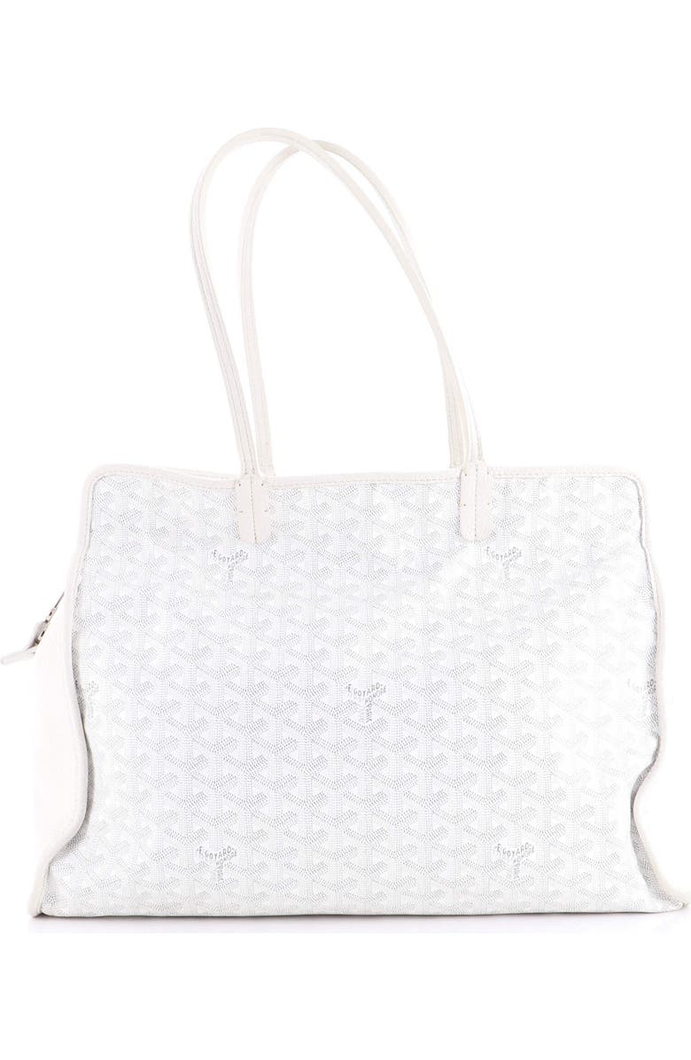 Pre-Owned Goyard Hardy Pet Carrier Coated Canvas PM, Main, color, White