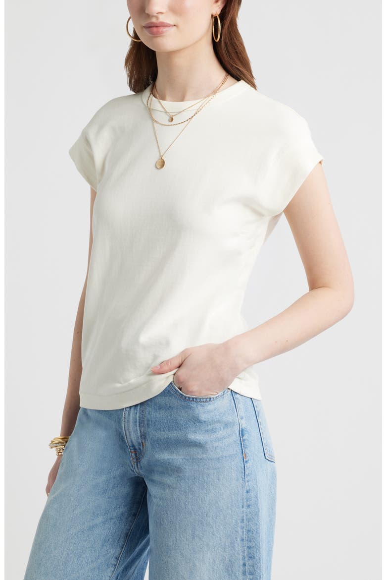 Drop Shoulder T-Shirt, Alternate, color, IVORY EGRET