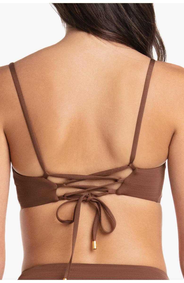HELEN JON Ballet Bralette, Alternate, color, Textured Chocolate Brown