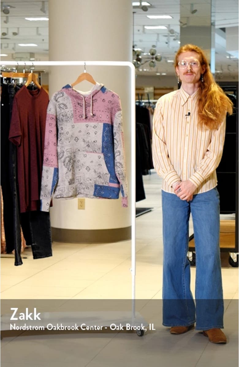 Men's Oversize Bandana Print Fleece Hoodie, sales video thumbnail