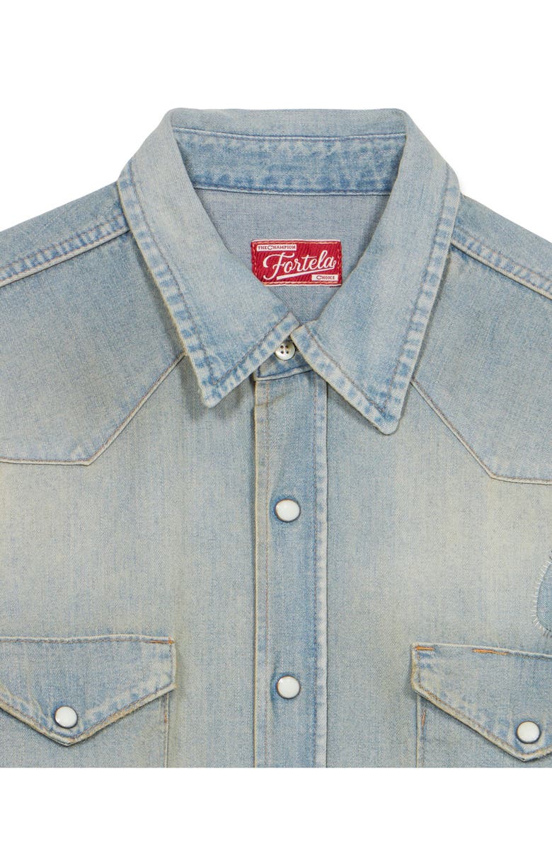 Fortela Jennyvint Custom Wash Denim Shirt, Alternate, color, D470