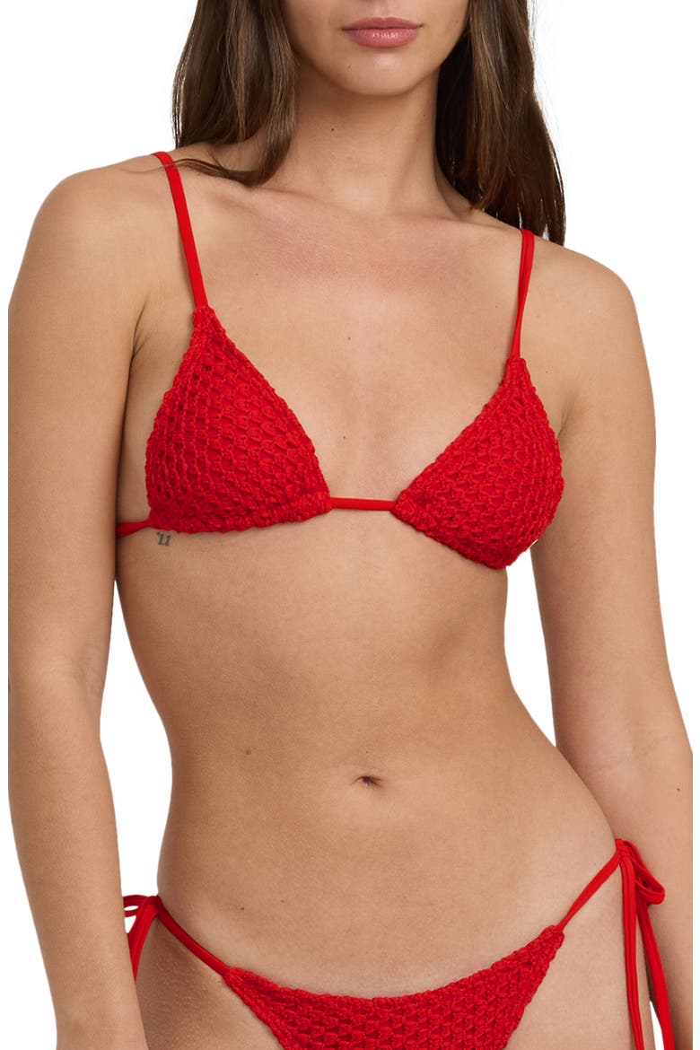 Twisted Tides Slider Triangle Bikini Top, Main, color, RED ALOHA