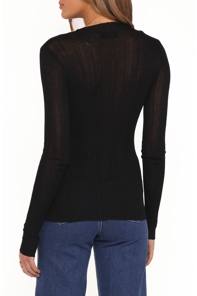 Delphine Fine Rib Knit Top, Alternate, color, BLACK