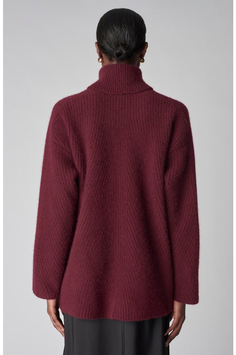 Turtleneck Sweater in Cashmere, Alternate, color, Bordeaux