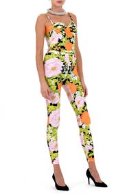 Richard Quinn Floral Print Corset Bodice Jumpsuit