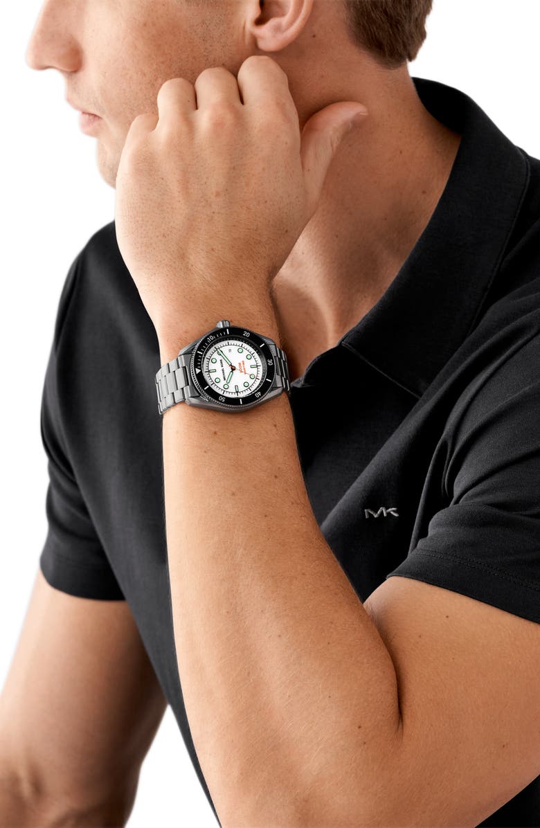 Michael Kors Maritime Quartz Stainless Steel Bracelet Watch, 42mm, Alternate, color, Stainless Steel