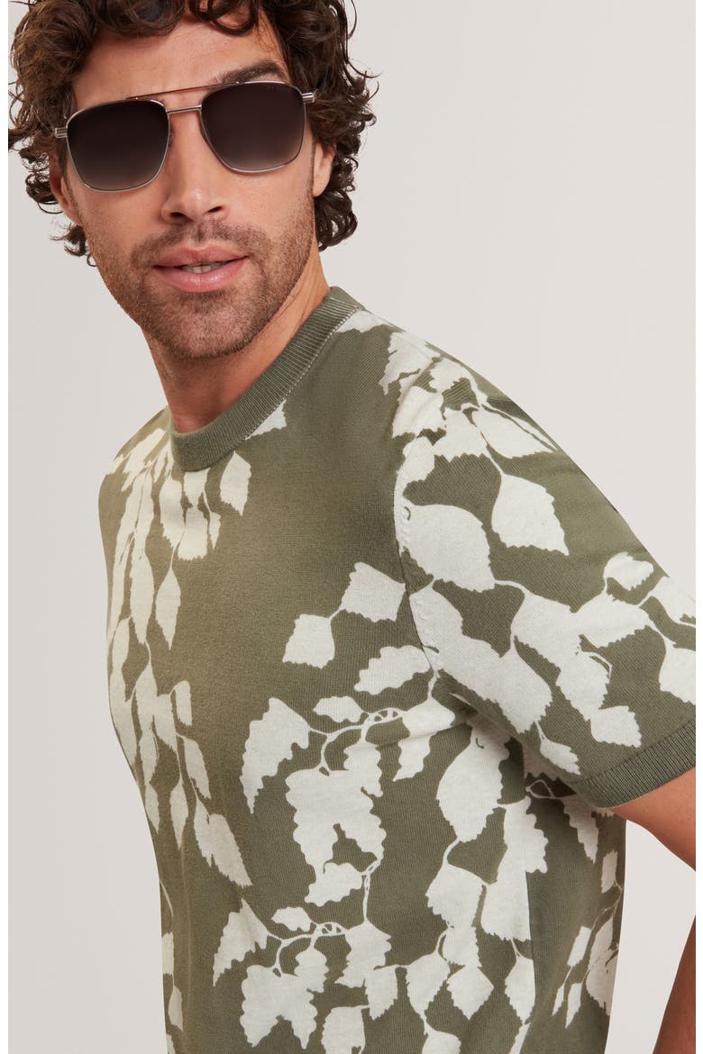 Alddat Leaf Print T-Shirt, Alternate, color, PL-GREEN
