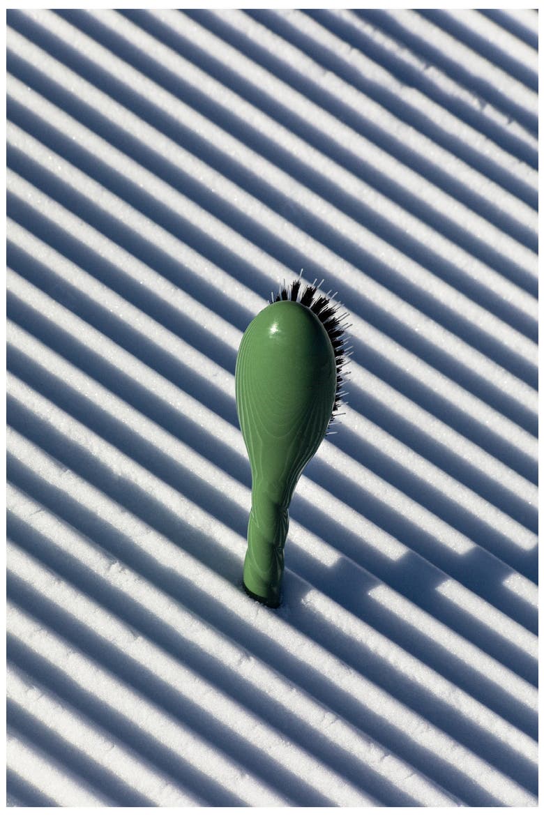 N.02 The Small Care & Detangling Hairbrush, Alternate, color, ALMOND GREEN
