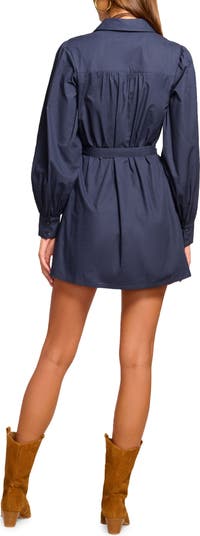 Mitch Long Sleeve Cotton Mini Shirtdress