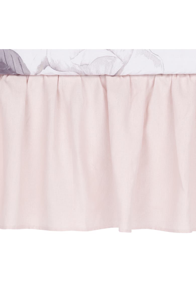 Floral Garden Linen Shirred Crib Skirt/Dust Ruffle, Main, color, Pink