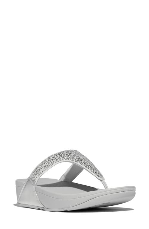 Fitflop Womens Lulu Crystal-mix Toe-post Sandals In Silver
