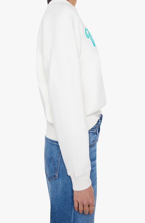 Mother The Concert Cotton Graphic Sweatshirt In White