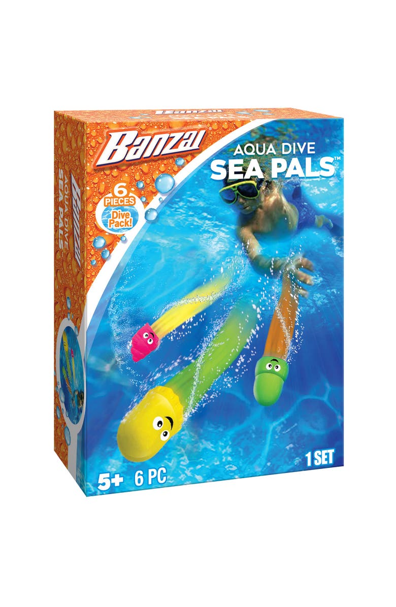 Banzai 6 Piece Aqua Dive Sea Pals Pool Dive Set, Main, color, Multicolored