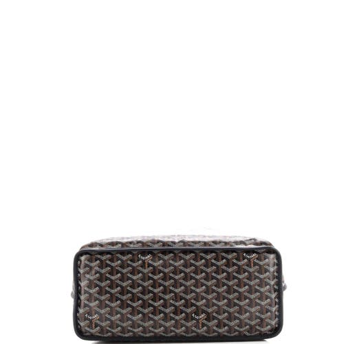 Pre-owned Goyard  Goyard Anjou Reversible Tote Coated Canvas Pm In Black