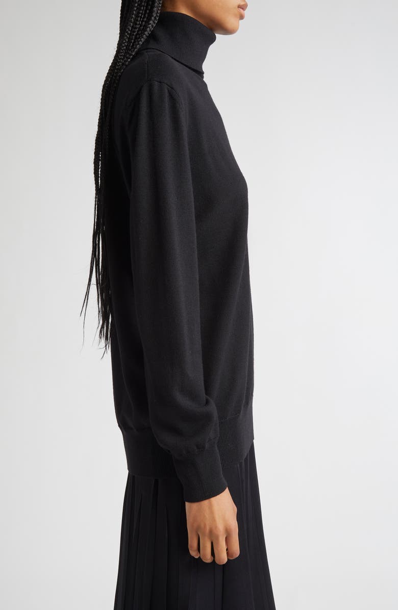 Jil Sander Wool Turtleneck Sweater, Alternate, color, Black