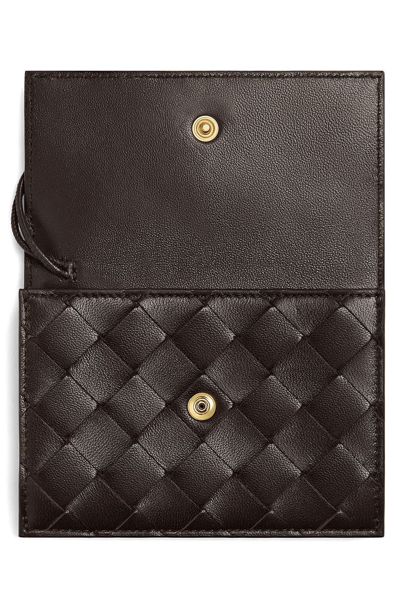 Bottega Veneta Andiamo Slip Intrecciato Leather Zip Card Case, Alternate, color, 2190 Fondant-M Brass