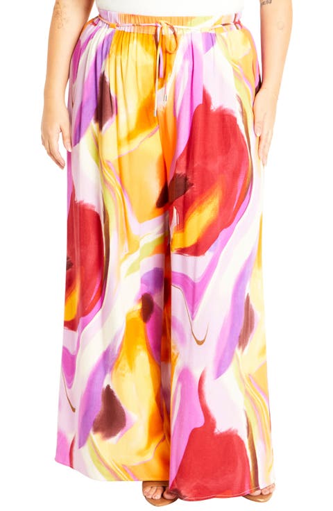 Esme Print Wide Leg Pants (Plus)