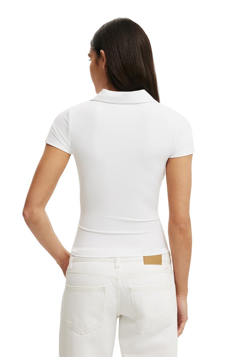 Women's Hold Me Polo Short Sleeve, Alternate, color, White
