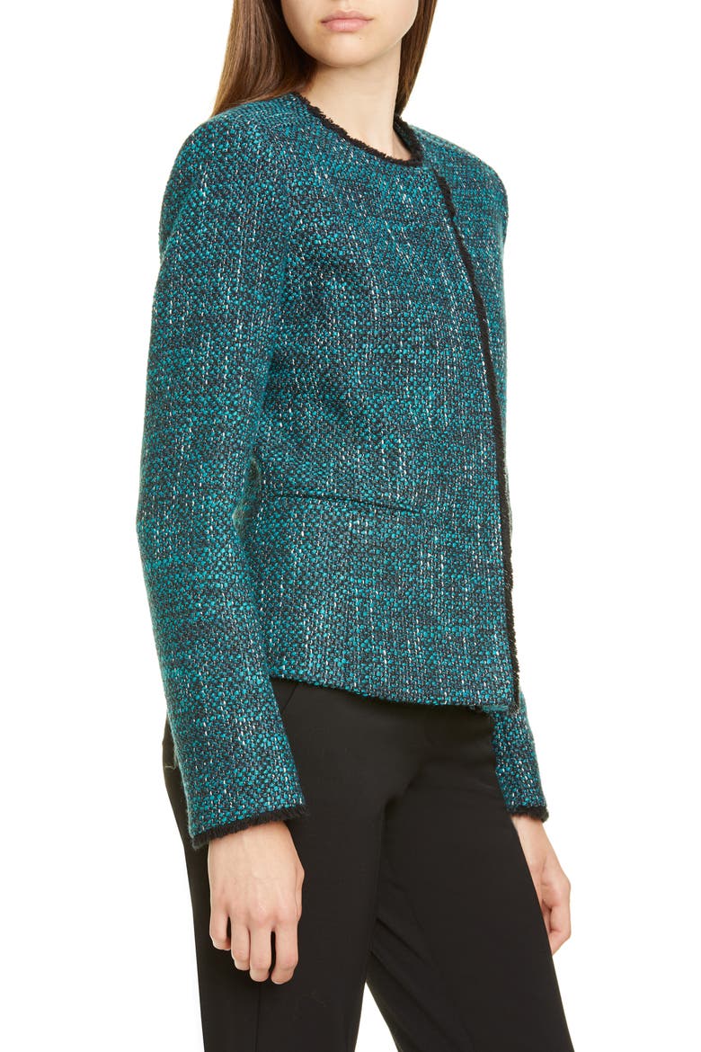 Judy Tweed Jacket, Alternate, color, BLUE/ TEAL