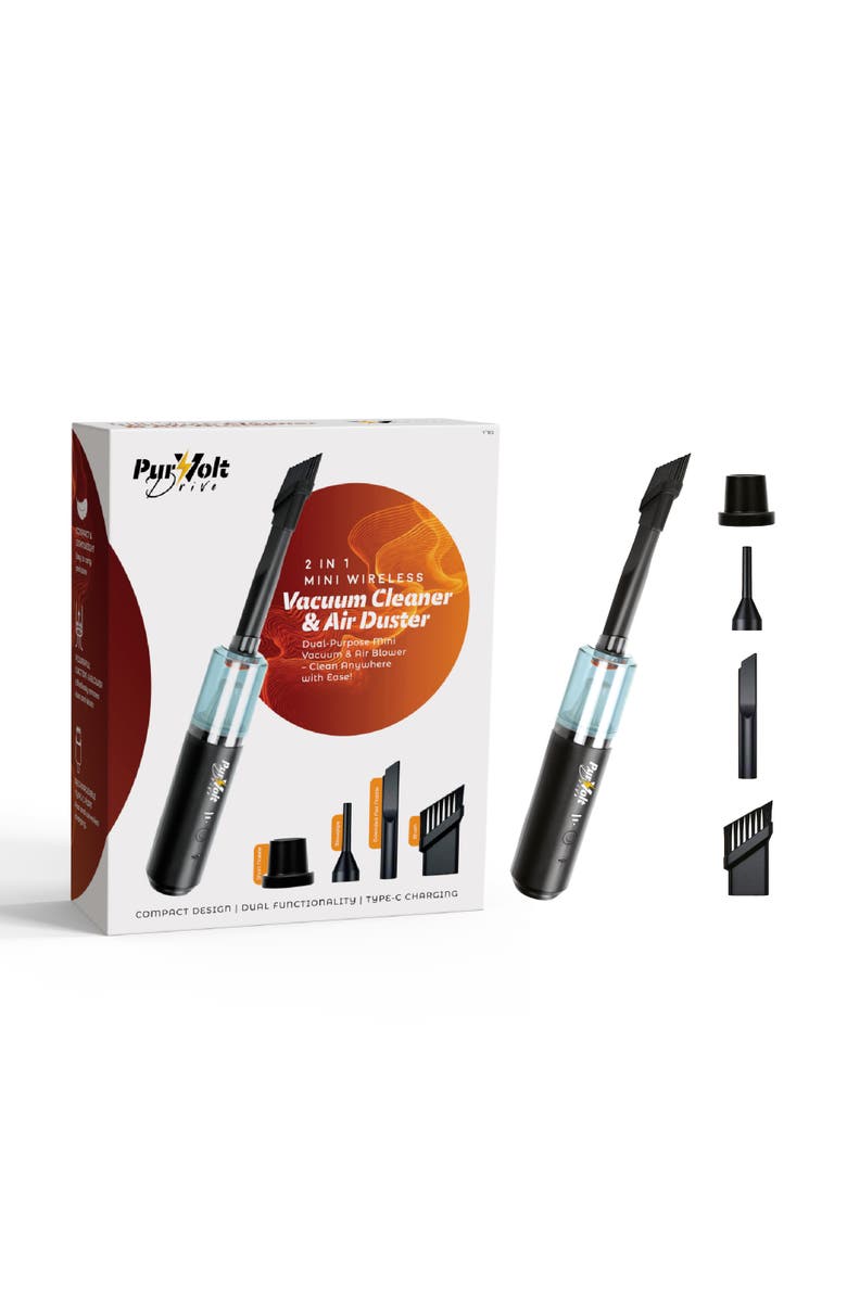 PURSONIC 2-in-1 Mini Wireless Vacuum Cleaner & Air Duster, Main, color, Black