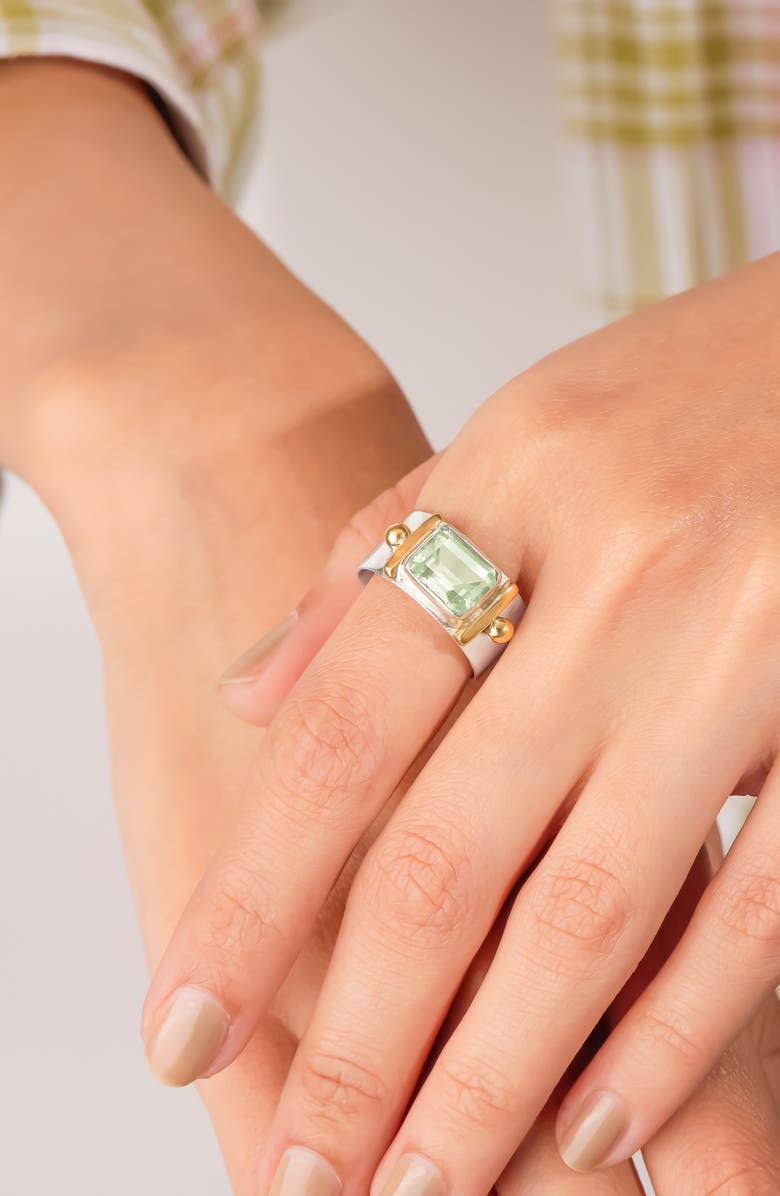 YS GEMS Baguette Cut Gemstone Ring, Alternate, color, Green