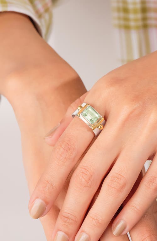 Ys Gems Baguette Cut Gemstone Ring In Green