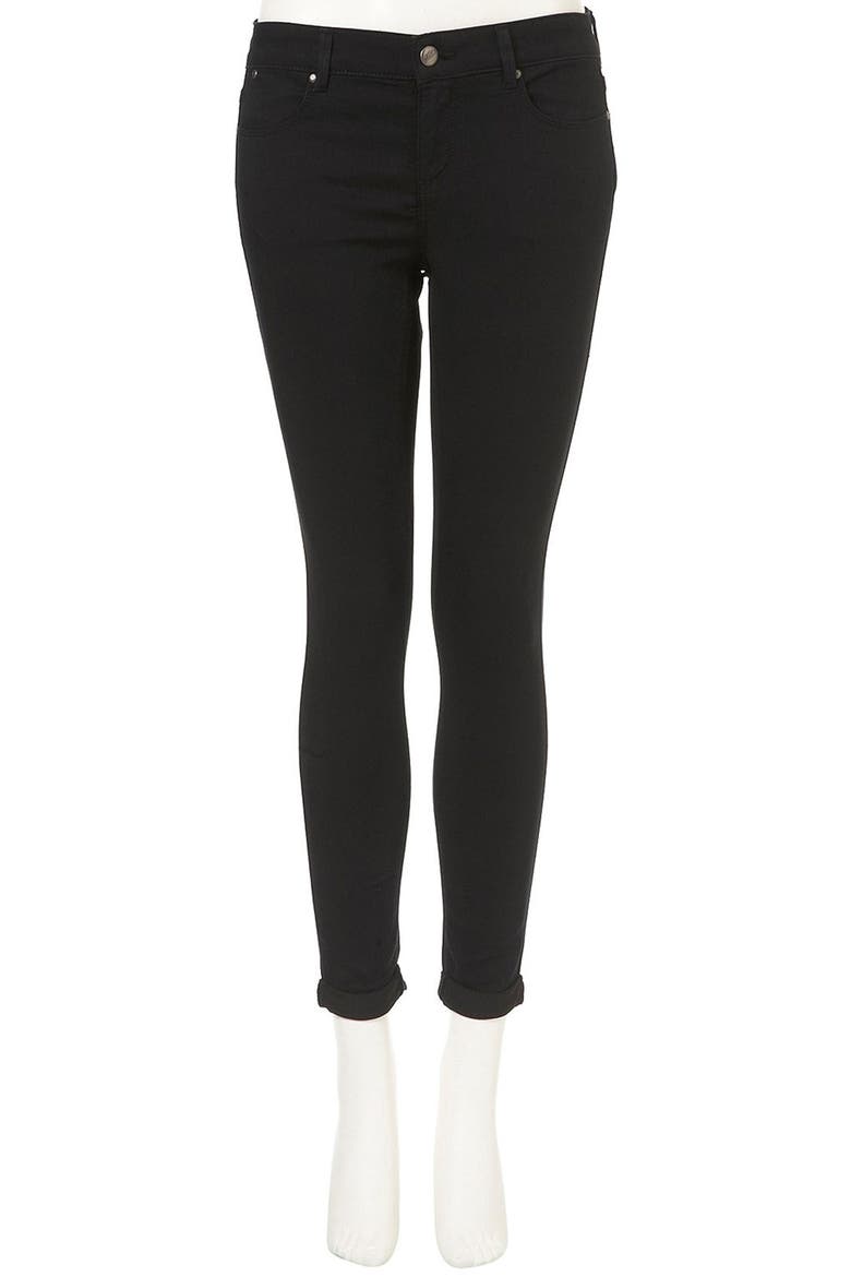 Moto 'Leigh' Skinny Ankle Jeans, Alternate, color, BLACK