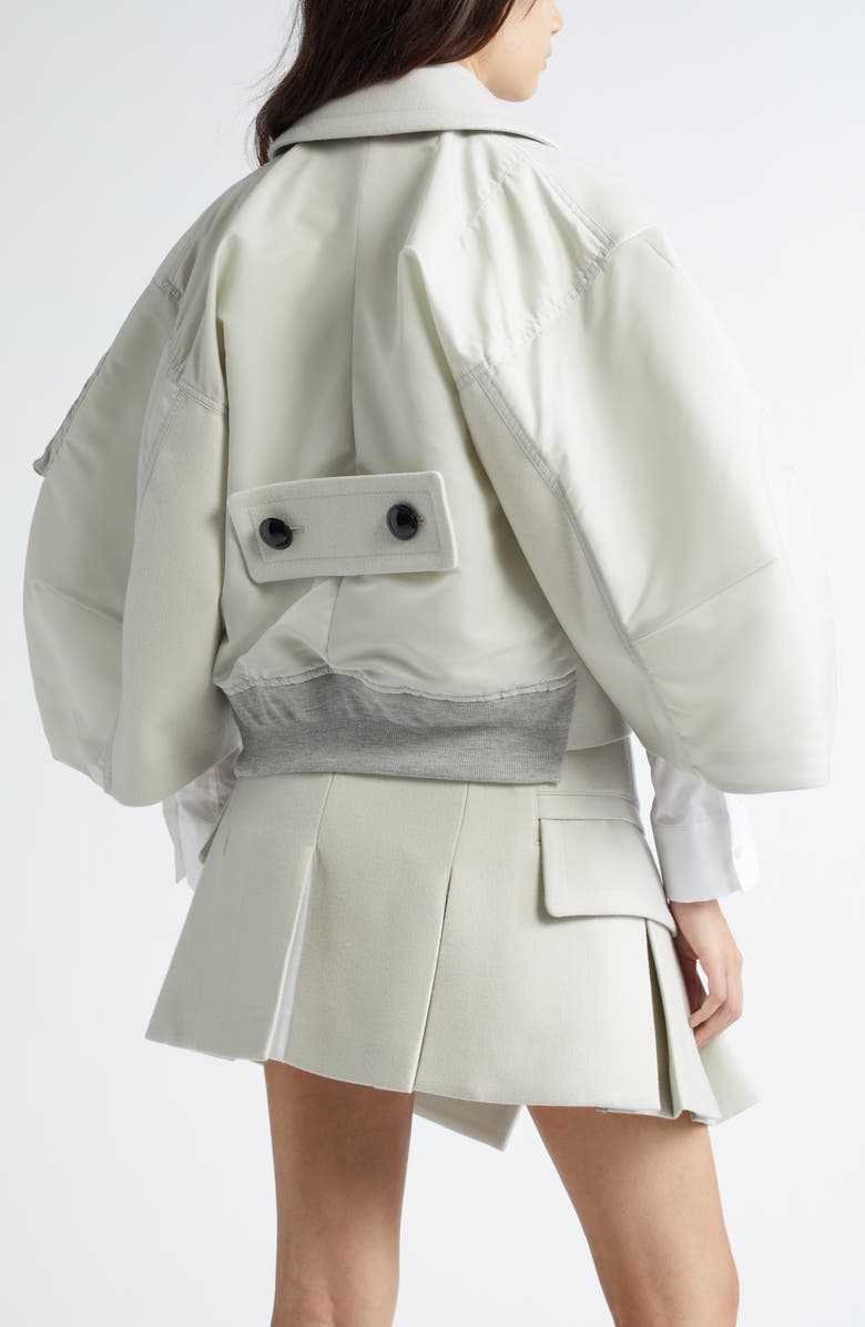 Sacai Wool & Nylon Mixed Media Jacket, Alternate, color, 