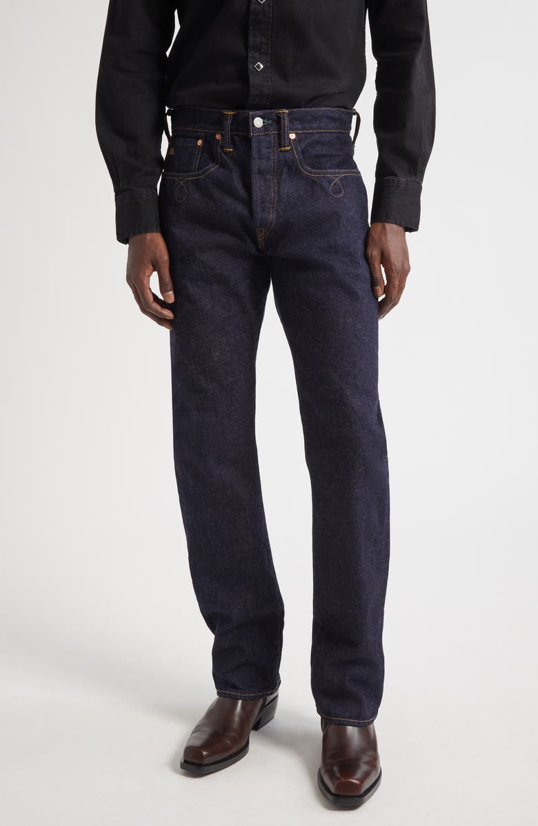 Double RL Slim Bootcut East-West Selvedge Jeans, Main, color, East/ West Rinse