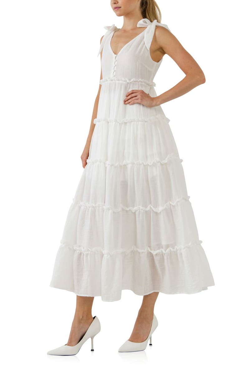 Tiered Maxi Dress, Alternate, color, WHITE