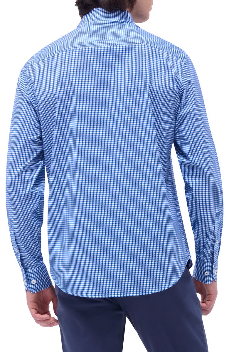 Bugatchi James OoohCotton<sup>®</sup> Check Print Button-Up Shirt, Alternate, color, Classic Blue