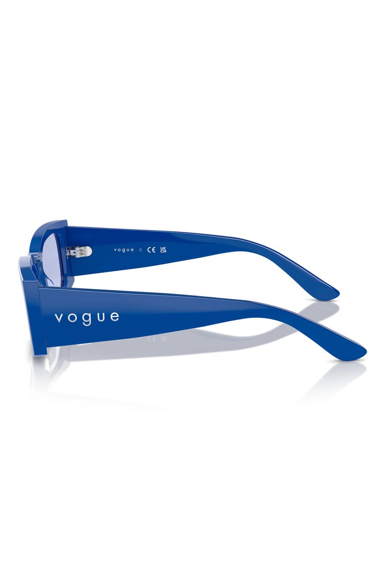 53mm Rectangular Sunglasses, Alternate, color, BLUE