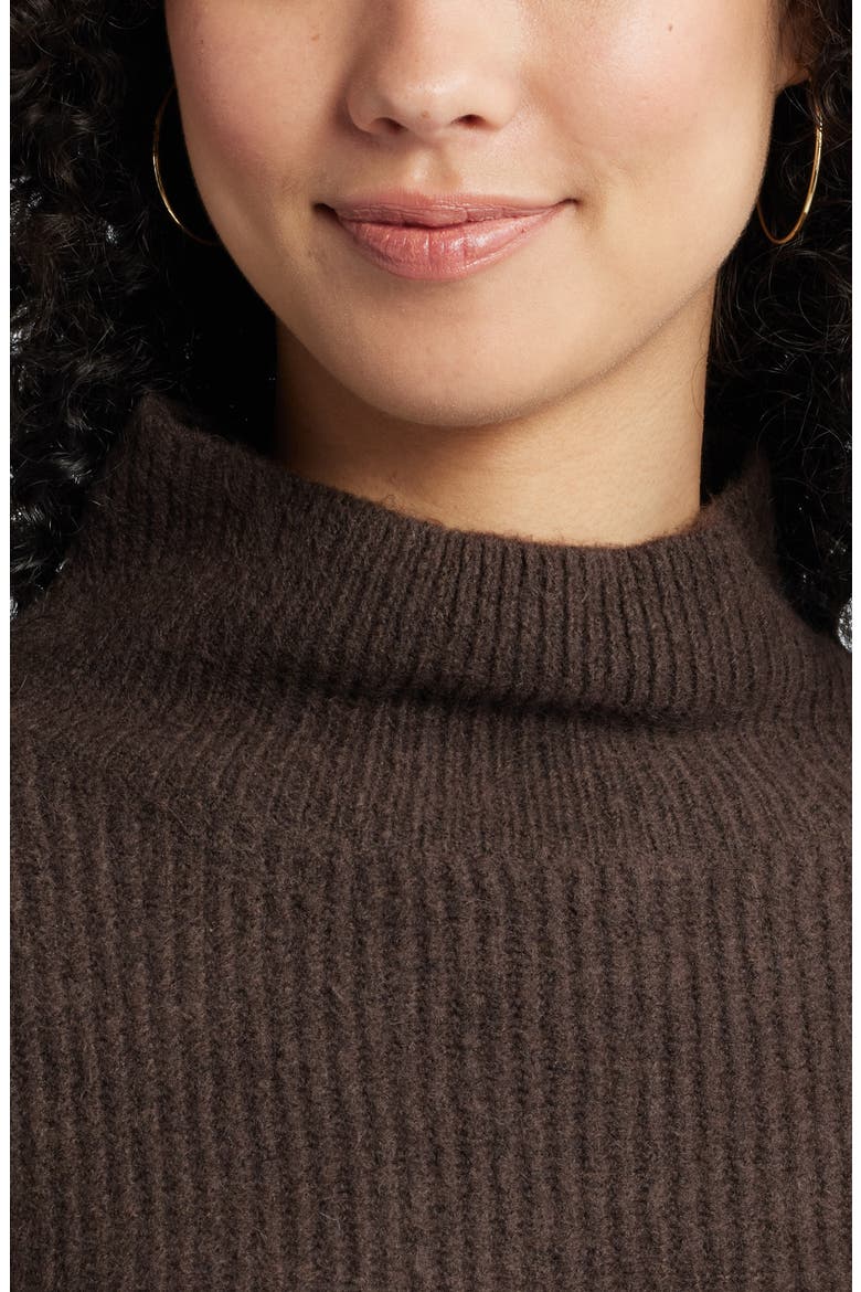 Oversize Cozy Mock Neck Sweater, Alternate, color, BROWN COFFEE