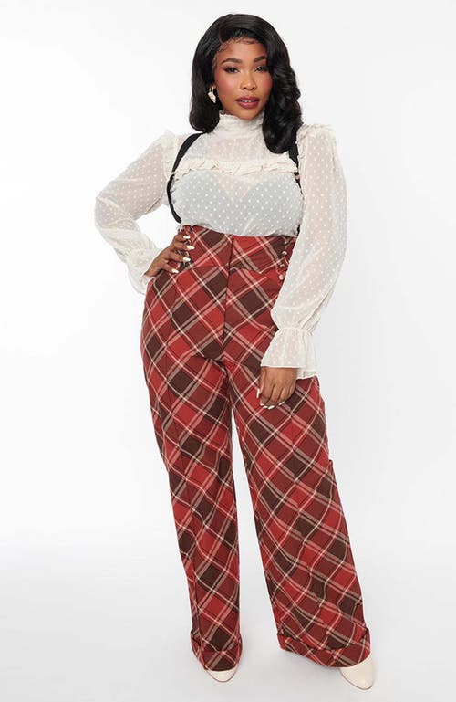 UNIQUE VINTAGE UNIQUE VINTAGE 1940S WIDE LEG SUSPENDER PANTS