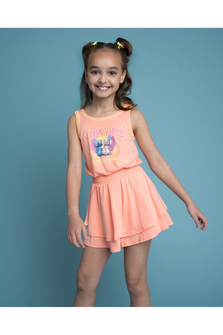 Lilo & Stitch Sleeveless One-Piece Romper, Alternate, color, Peach Stitch Angel