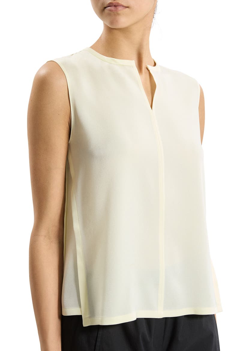 Split Neck Satin Tank, Alternate, color, LEMONGRASS - 2EO